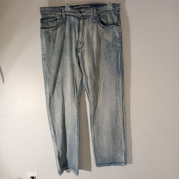 Levis 569 Jeans Men's 40x32 Blue Light Wash Denim Loose Straight - Picture 1 of 16